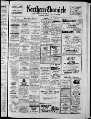 cover page of Northern Chronicle and General Advertiser for the North of Scotland published on May 22, 1963