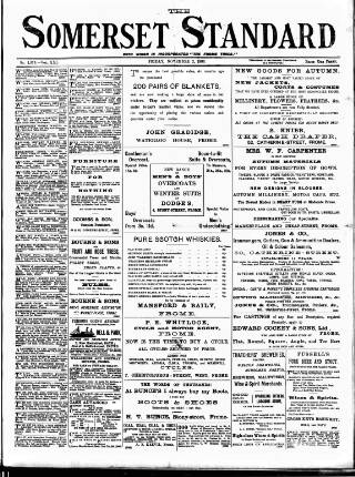 cover page of Somerset Standard published on November 2, 1906