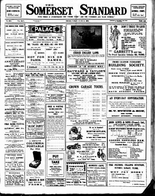 cover page of Somerset Standard published on June 13, 1930