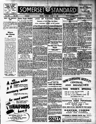 cover page of Somerset Standard published on April 1, 1938
