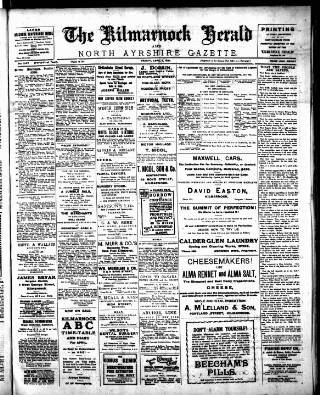 cover page of Kilmarnock Herald and North Ayrshire Gazette published on April 1, 1921