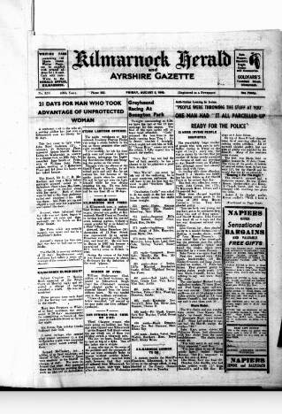cover page of Kilmarnock Herald and North Ayrshire Gazette published on August 2, 1940