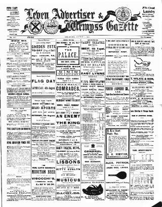 cover page of Leven Advertiser & Wemyss Gazette published on August 2, 1917