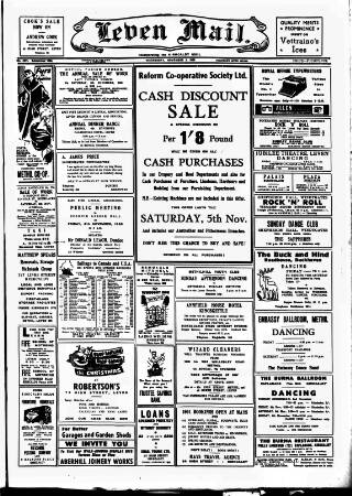 cover page of Leven Mail published on November 2, 1960