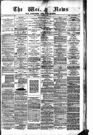 cover page of Aberdeen Weekly News published on August 2, 1884