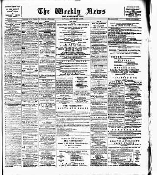 cover page of Aberdeen Weekly News published on November 2, 1889