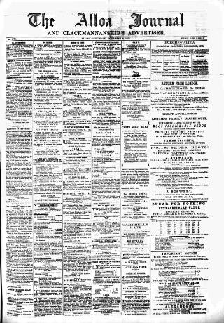 cover page of Alloa Journal published on November 2, 1878