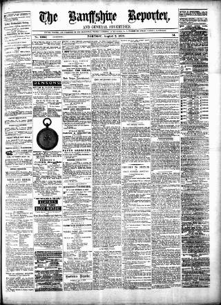cover page of Banffshire Reporter published on August 2, 1879