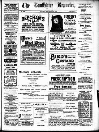 cover page of Banffshire Reporter published on November 2, 1904