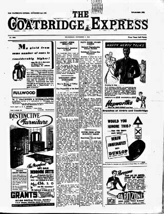 cover page of Coatbridge Express published on November 2, 1949