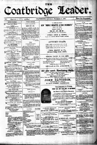 cover page of Coatbridge Leader published on November 2, 1912