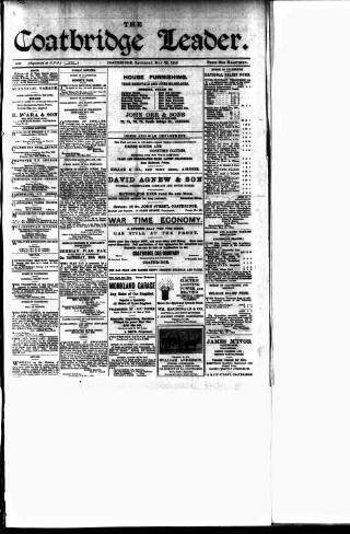 cover page of Coatbridge Leader published on May 22, 1915