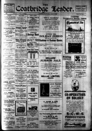 cover page of Coatbridge Leader published on August 2, 1930