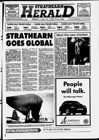 cover page of Strathearn Herald published on June 13, 1997