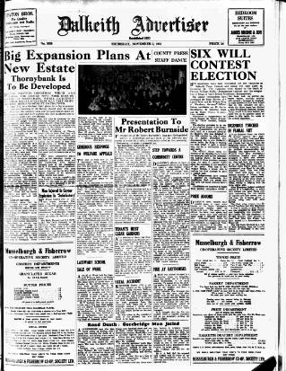 cover page of Dalkeith Advertiser published on November 2, 1961