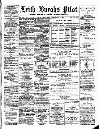 cover page of Leith Burghs Pilot published on November 2, 1889