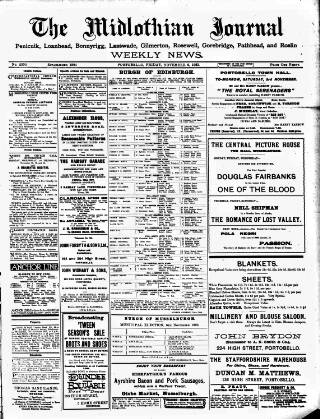 cover page of Mid-Lothian Journal published on November 2, 1923
