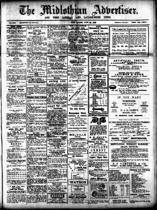 cover page of Midlothian Advertiser published on June 13, 1913