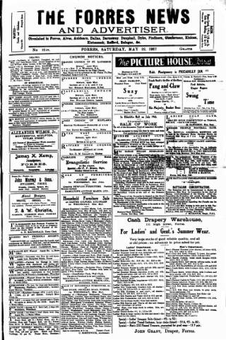 cover page of Forres News and Advertiser published on May 22, 1937