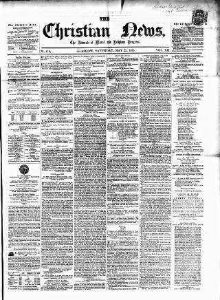 cover page of Christian News published on May 22, 1858