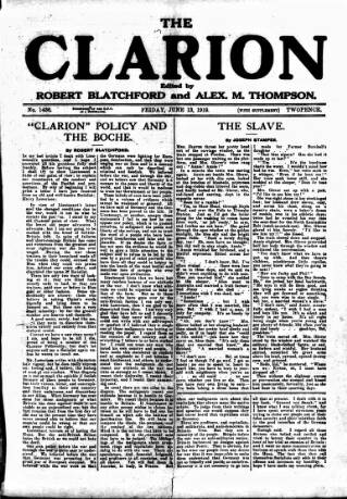 cover page of Clarion published on June 13, 1919