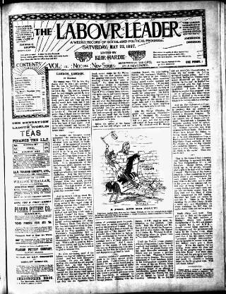 cover page of Labour Leader published on May 22, 1897