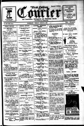 cover page of West Lothian Courier published on August 2, 1957