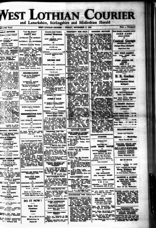cover page of West Lothian Courier published on November 2, 1962
