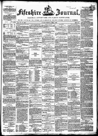 cover page of Fifeshire Journal published on April 1, 1852