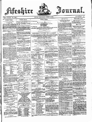 cover page of Fifeshire Journal published on June 13, 1872