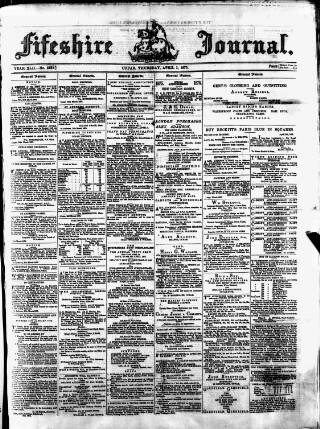 cover page of Fifeshire Journal published on April 1, 1875