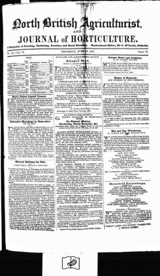 cover page of North British Agriculturist published on June 13, 1850