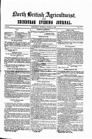cover page of North British Agriculturist published on August 2, 1854