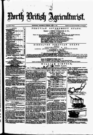 cover page of North British Agriculturist published on April 1, 1874