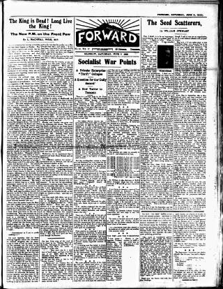 cover page of Forward (Glasgow) published on June 9, 1923