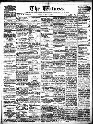 cover page of Witness (Edinburgh) published on April 1, 1843