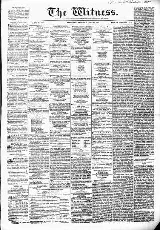 cover page of Witness (Edinburgh) published on June 13, 1855