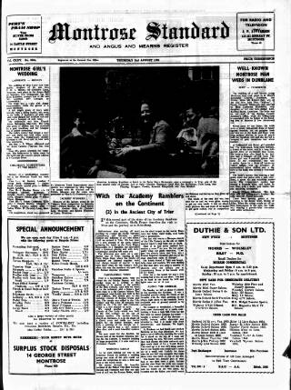 cover page of Montrose Standard published on August 2, 1962