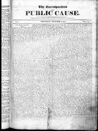 cover page of Public Cause published on November 2, 1814