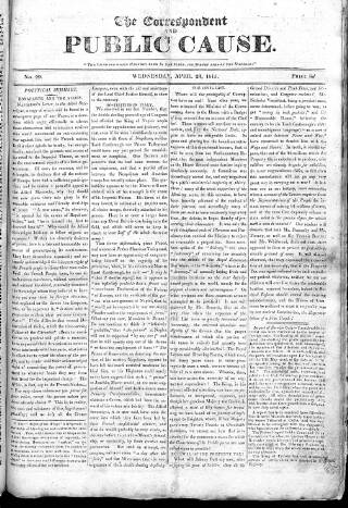 cover page of Public Cause published on April 26, 1815