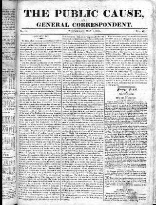 cover page of Public Cause published on May 1, 1816