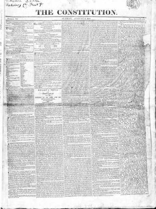 cover page of Constitution (London) published on August 2, 1818