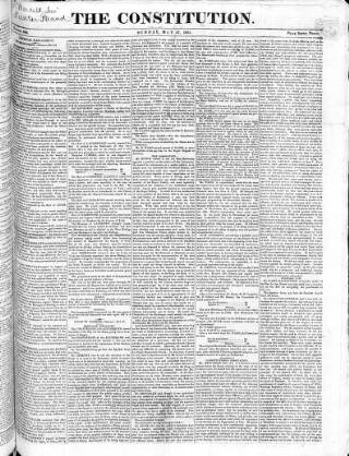 cover page of Constitution (London) published on May 27, 1821
