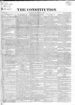 cover page of Constitution (London) published on November 17, 1822