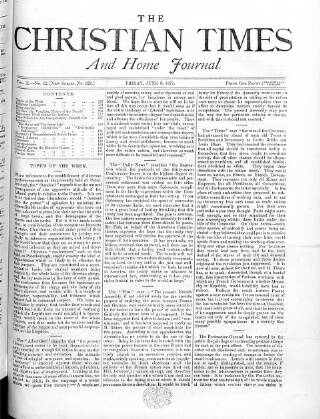 cover page of Christian Times published on June 9, 1871