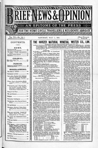 cover page of Brief published on May 7, 1881