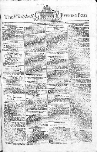 cover page of Whitehall Evening Post published on June 13, 1801