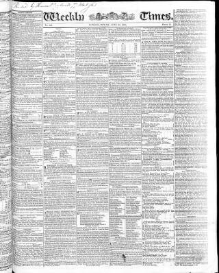 cover page of Weekly Times (London) published on June 13, 1830