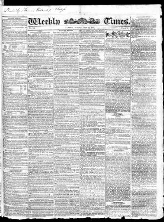 cover page of Weekly Times (London) published on May 22, 1831