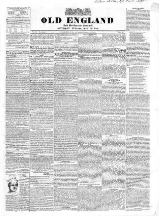 cover page of Old England published on May 22, 1841